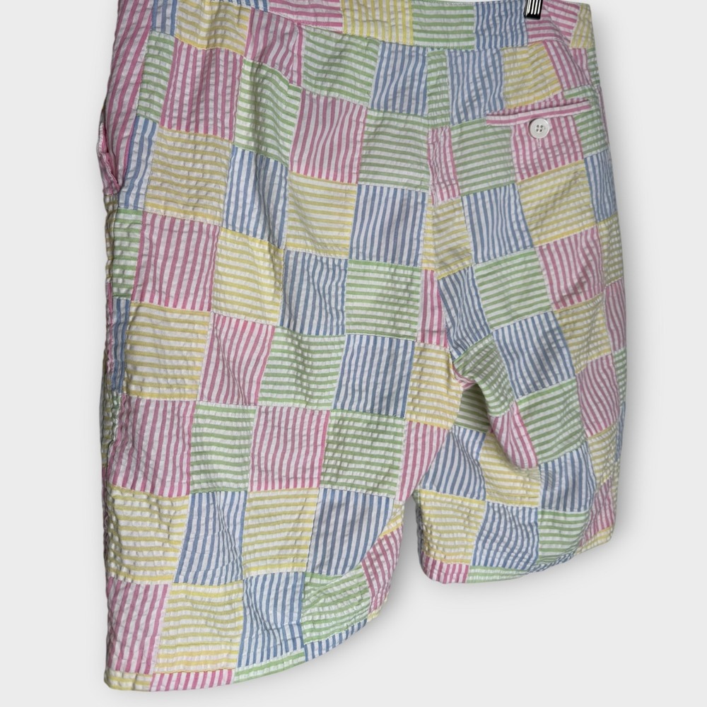 EP Pro Golf Shorts Pastel Blue Green Pink Yellow Seersucker Madras Women's 12 - Picture 4 of 7